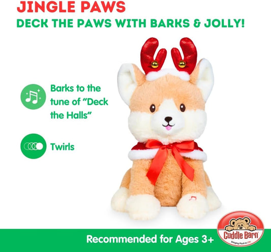 Jingle Paws | Animated Christmas Twirling Barking Puppy Dog Plush Toy Barks Deck The Halls