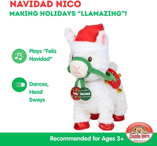 Navidad Nico | Animated Christmas Walking Musical Plush Llama Toy Plays Feliz Navidad