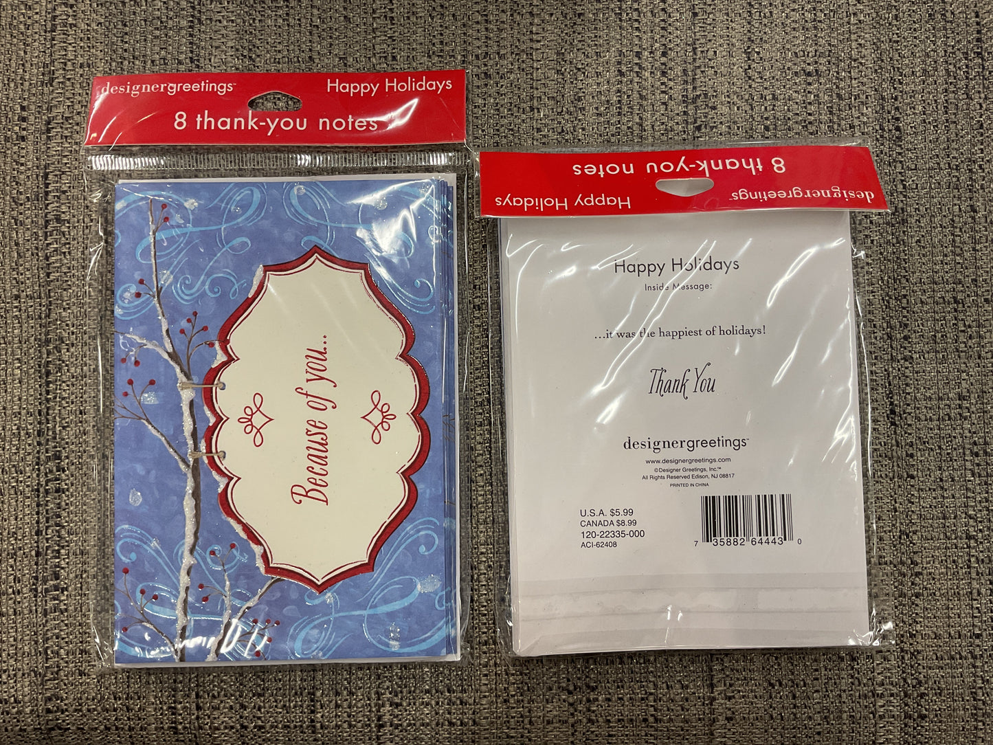 8 Ct Christmas Thank You Cards