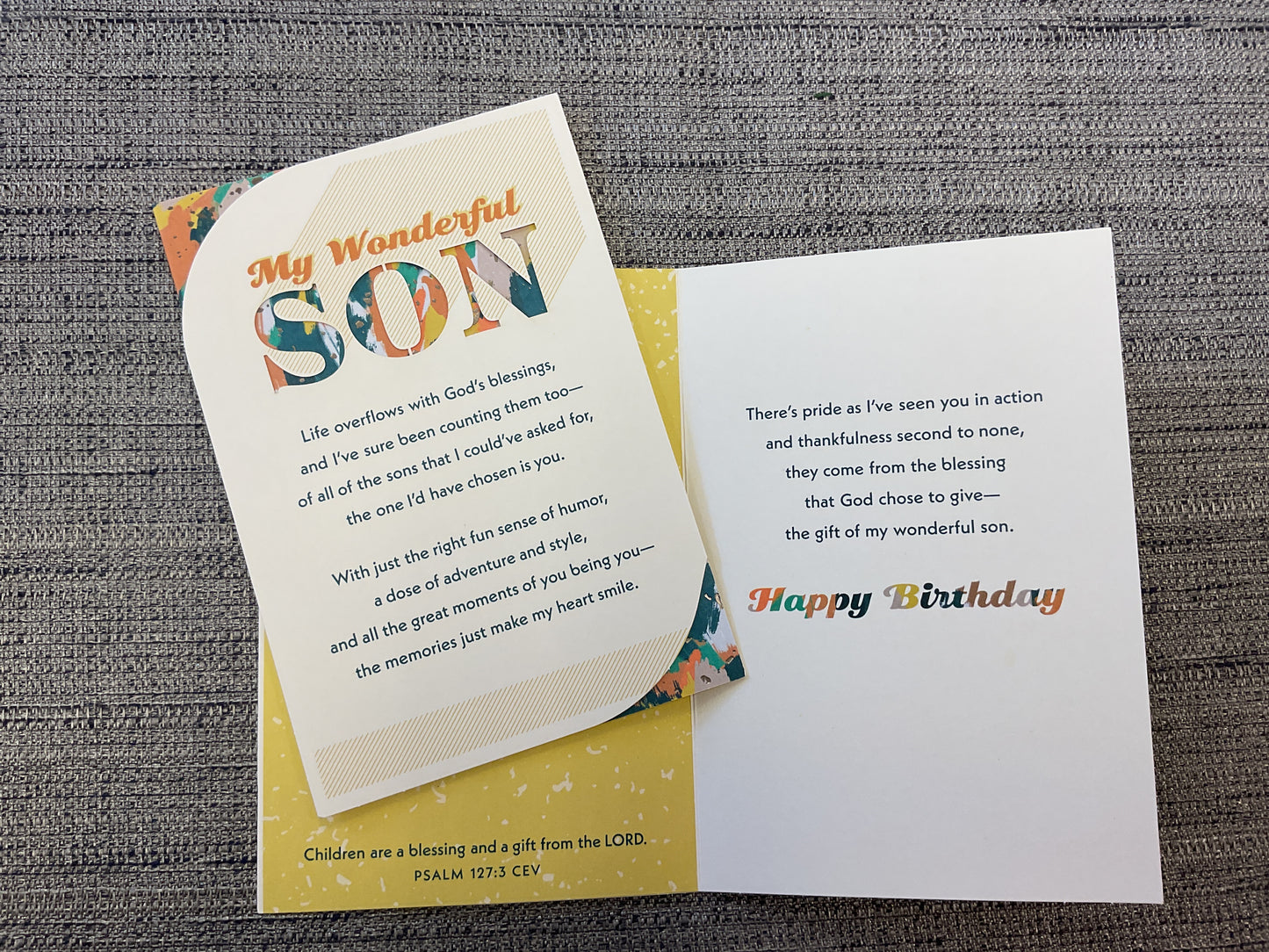 Religious Son Birthday Card
