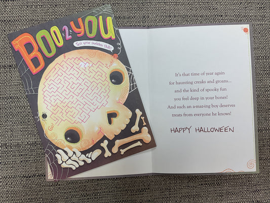 Test Your Skeleton Skills - Maze Halloween Card