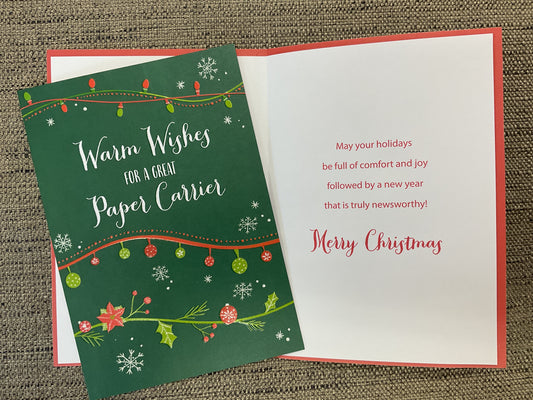 Paper Carrie Christmas Card