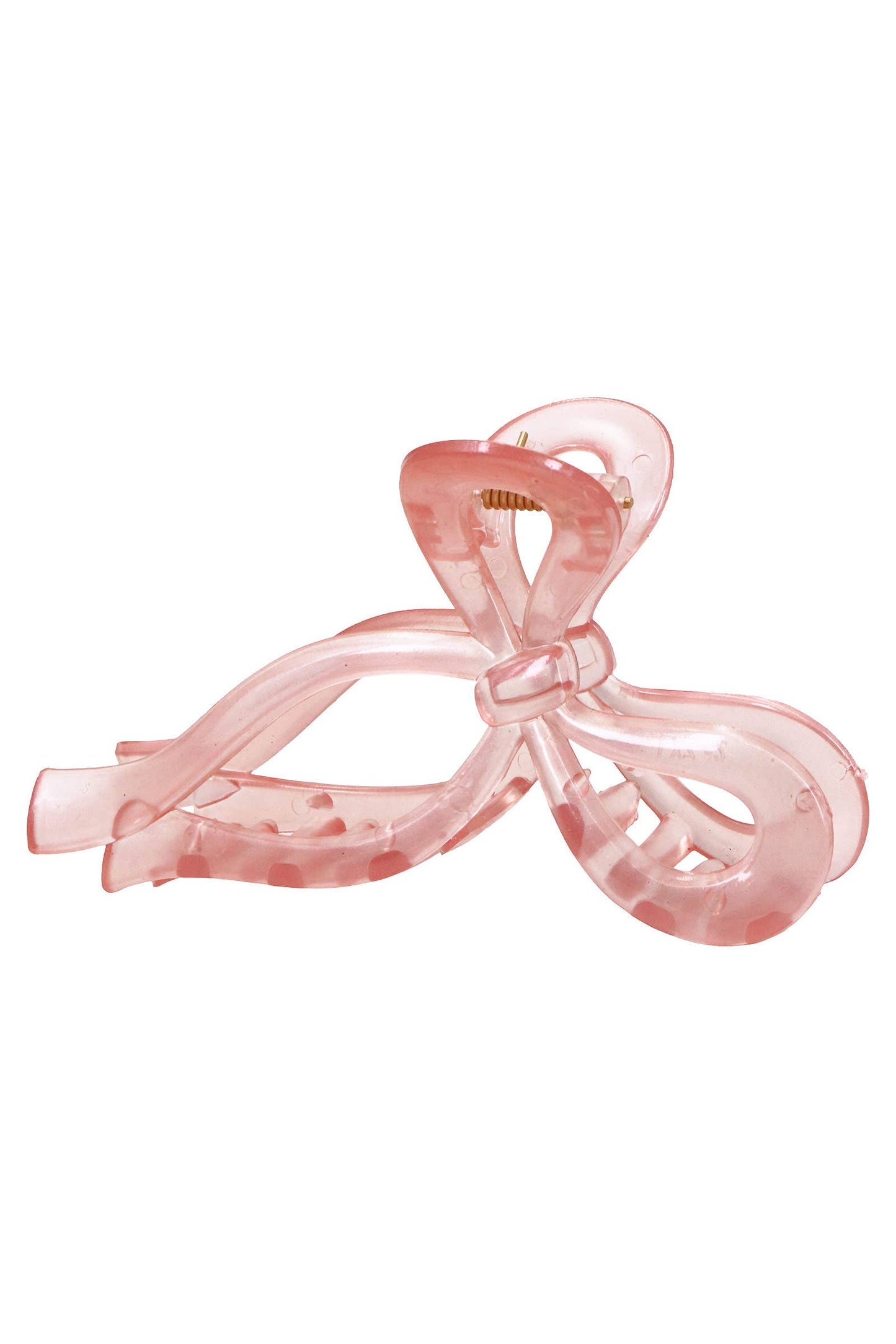 Pastel Jelly Clear Wavy Ribbon Bow Hair Claw