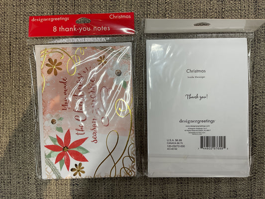 8 Ct Christmas Thank You Cards