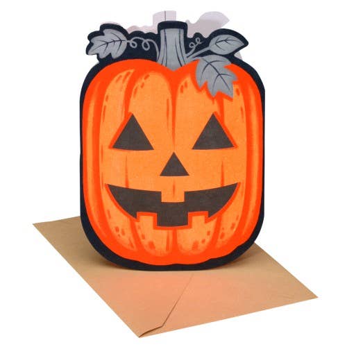 Pumpkin Shaped Halloween Card – Die-Cut Jack-O’-Lantern
