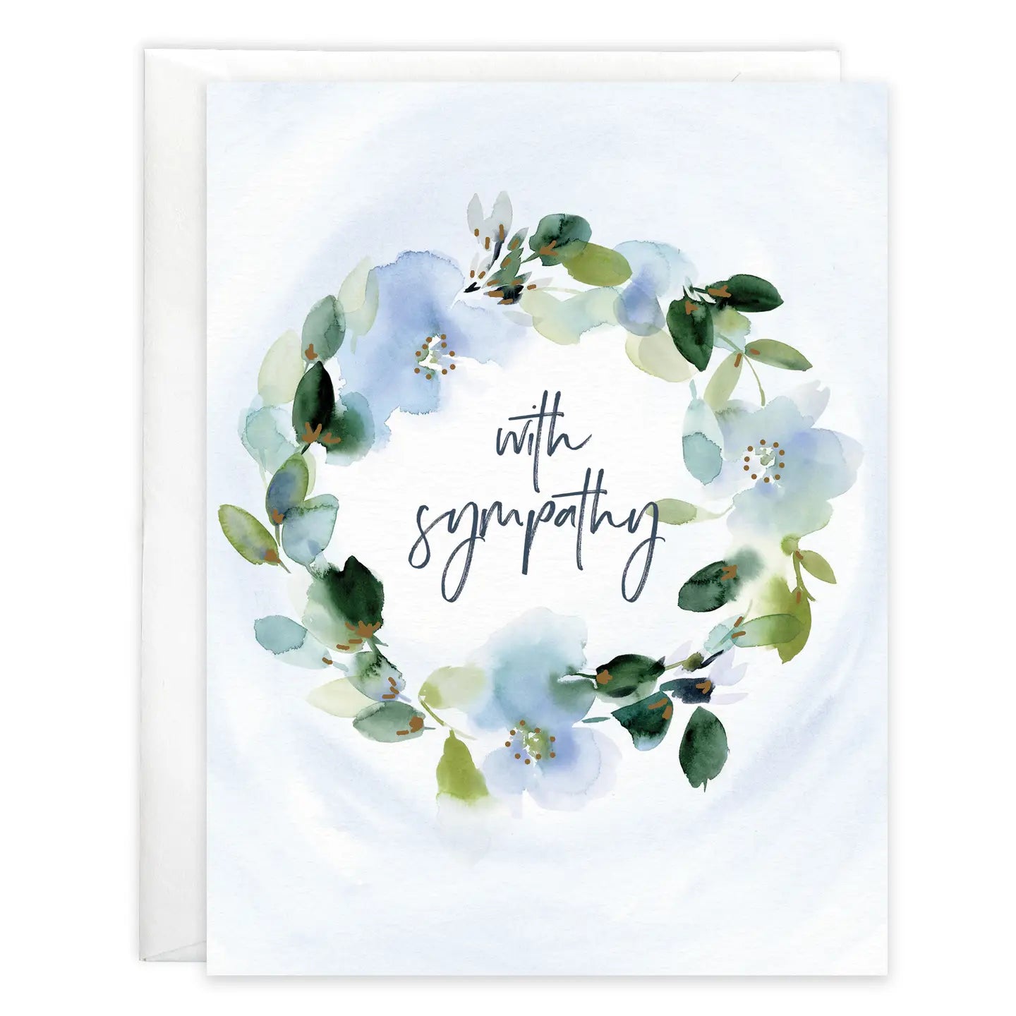 Sympathy Greeting Card - Soft Blue Wreath