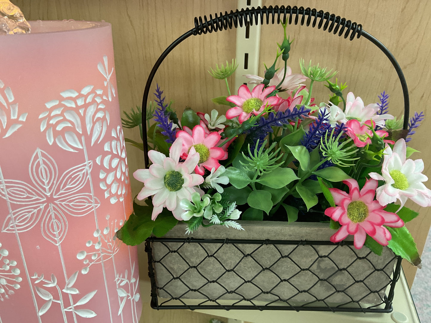 Potted faux Flowers