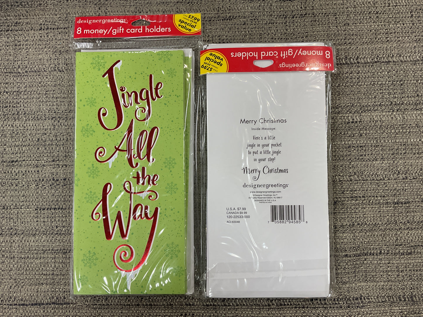8 Ct Holiday Money/Gift Card Holders