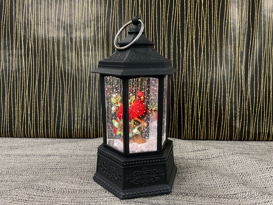 Lighted Cardinal Spinning Globe