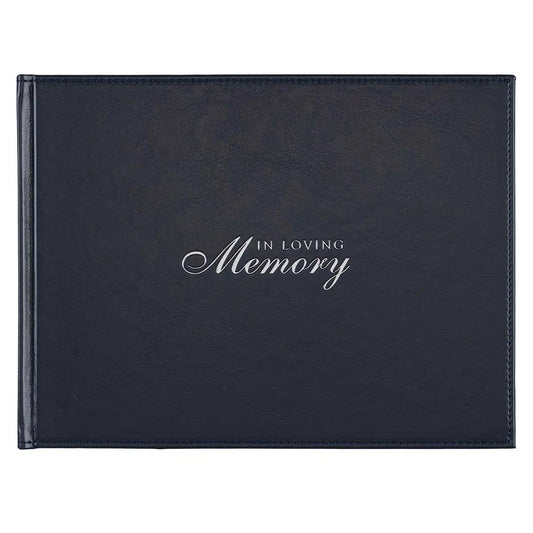 Guest Book Navy "In Loving Memory"