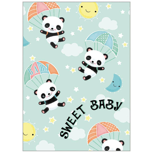 Panda Parachute - Baby Shower Card