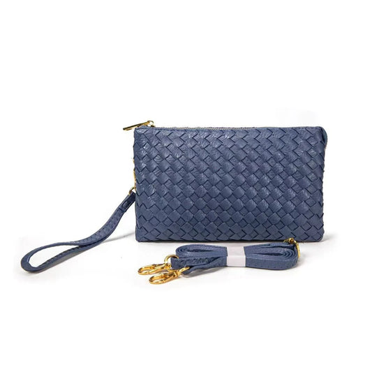 Kathy Woven Three Compartment Clutch/Crossbody Bag