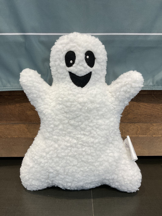 18"H Fabric Hallloween White Ghost Pillow