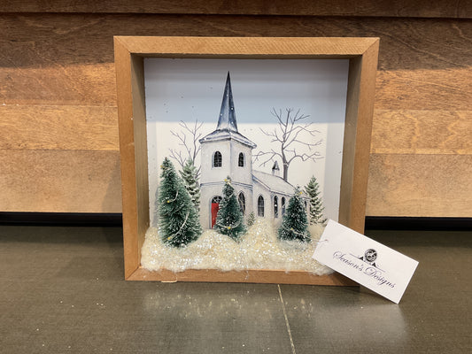 8"Church Shadow Box 2 Asst