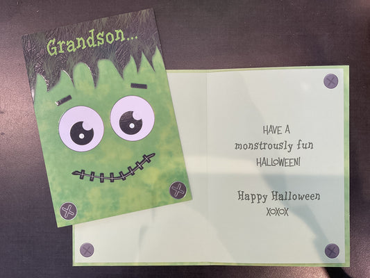 Young Grandson Halloween Card