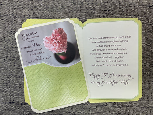 25th Anniversary for Wife Card