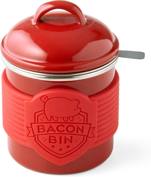 Metal Bacon Bin Grease Strainer & Collector