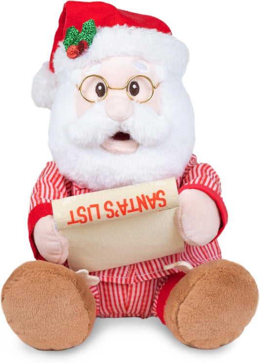 Jammie Ol' St. Nick | Animated Christmas Singing Dancing Santa Claus Naughty or Nice List Plush Toy Sings Santa Claus is Comin' to Town