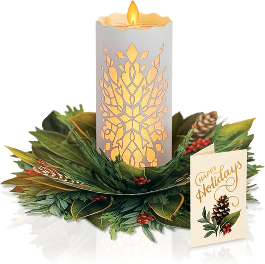 Holiday Candle Light-Up and  Pop-Up Christmas Decor/Card