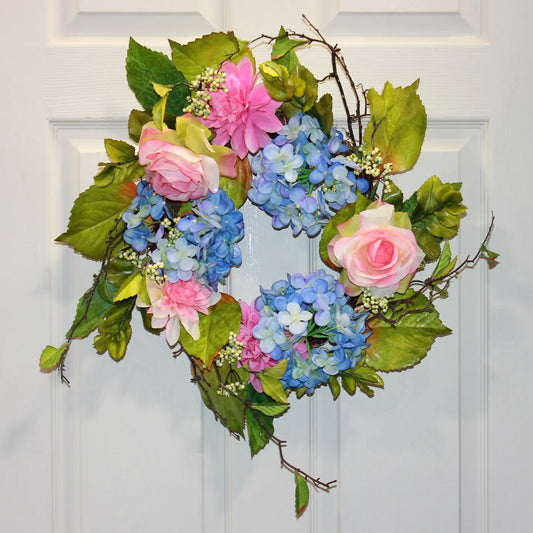 20" Garden Flowers Wreath