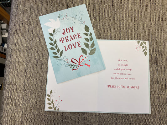 Joy Peace Love Christmas Card