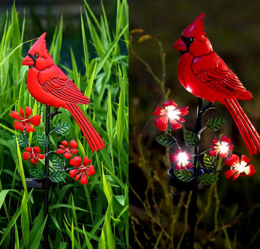 34” Cardinal in the Garden Solar LED Yard Stake