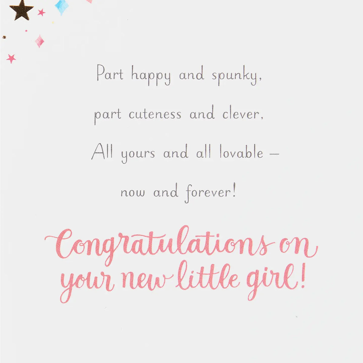 Baby Girl Congratulations Card