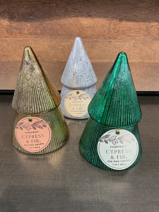 Paddywax Ribbed Mercury Stacked Tree Candle