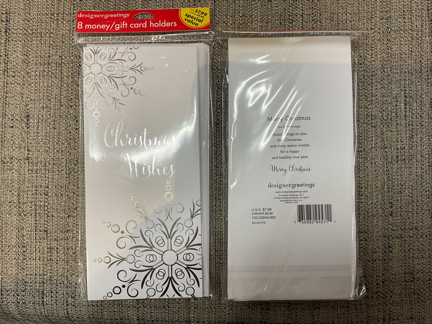 8 Ct Holiday Money/Gift Card Holders