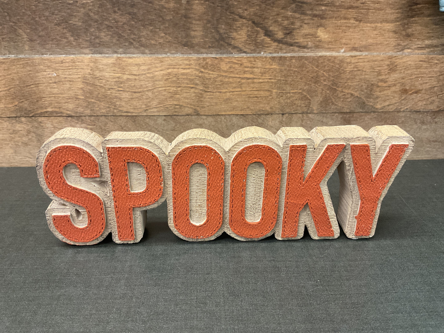 8.75 Inch Orange Spooky Cutout Tabletop Sign