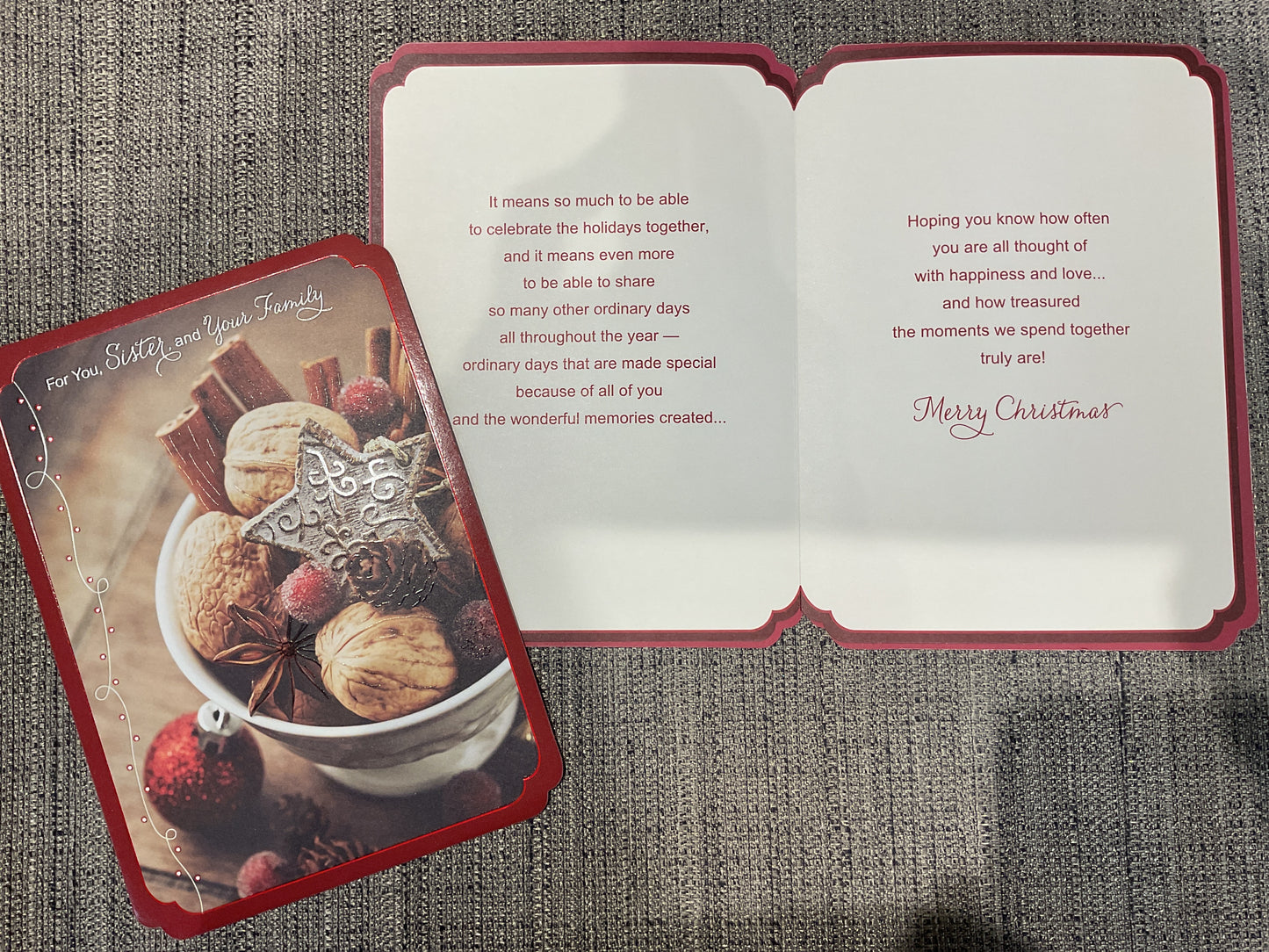 Sister & Family Christmas Card