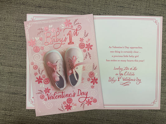 Baby Girls 1st Valentine’s Day Card