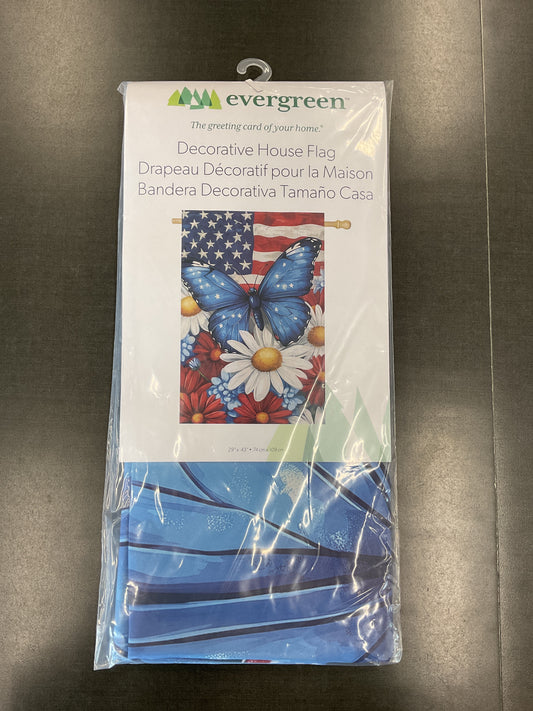 Patriotic Butterfly Decorative House Flag