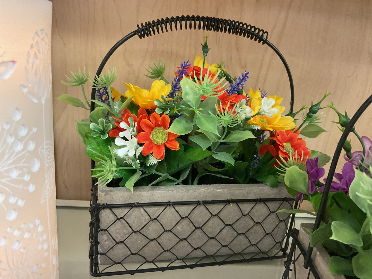 Potted faux Flowers