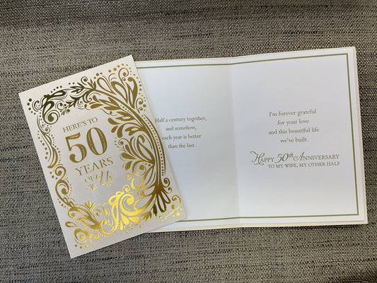Wife 50th Anniversary Card