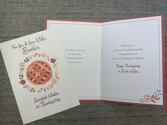 Brother and Wife Thanksgiving Card