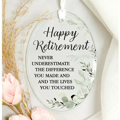 Happy Retirement Glass Ornament