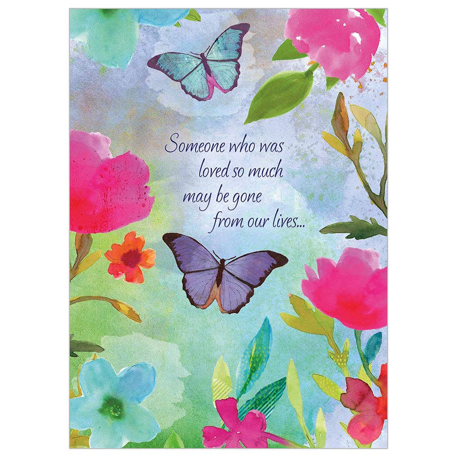 Butterflies and Flowers - Sympathy Card