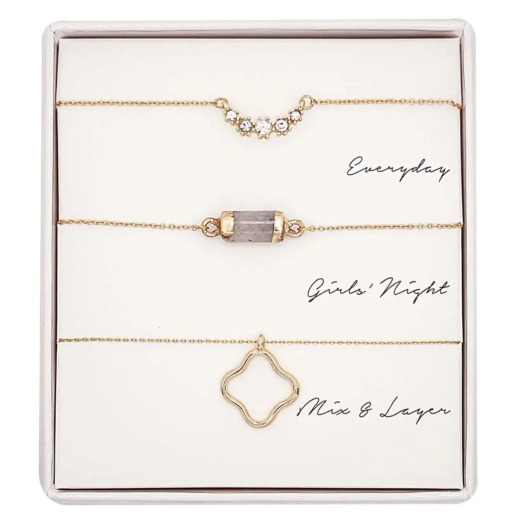 3PC Assorted Layering Pendant Necklace Gift Set