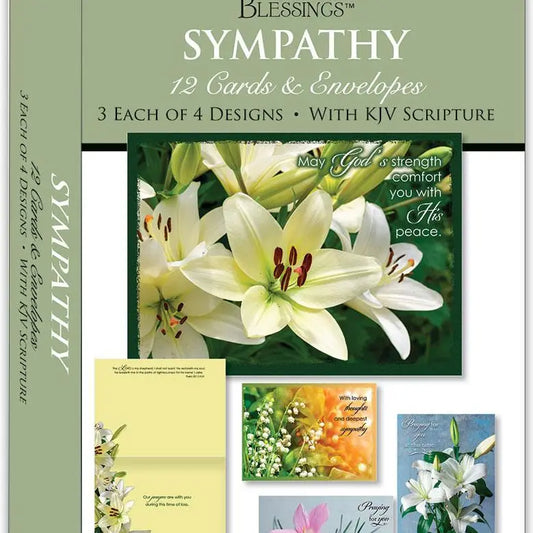 Sympathy - Lilies - Assorted Boxed Sympathy Cards Box of 12