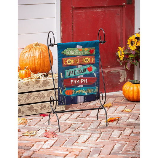 Fall Signs Garden Applique Flag