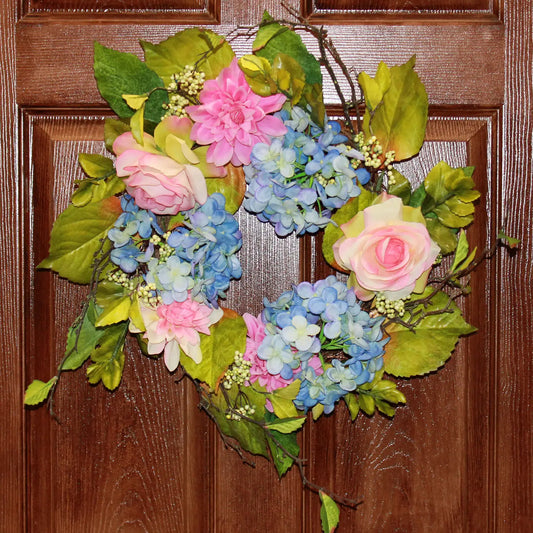 20" Garden Flowers Wreath