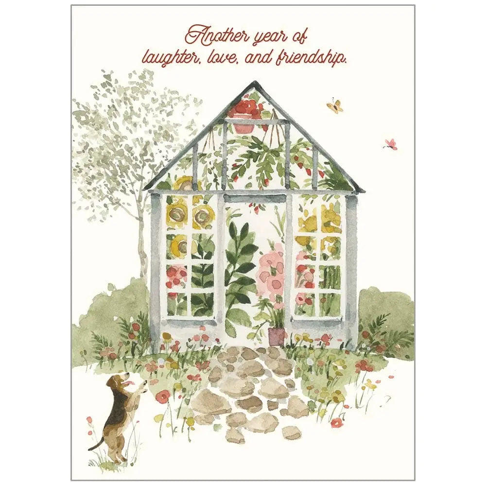 Greenhouse & Dog - Birthday For Her Card