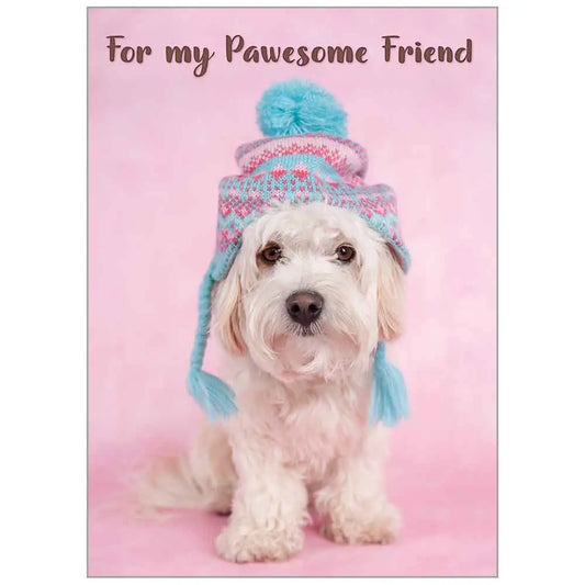 Dog in Knit Hat - Juvenile Birthday Value Card