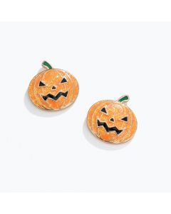 Glitter Halloween Pumpkin Earrings