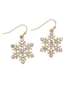 Gold Snowflake with Crystals Earrings