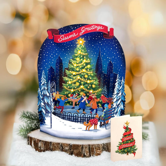 Christmas Skating Pop-Up Christmas Decor/Card