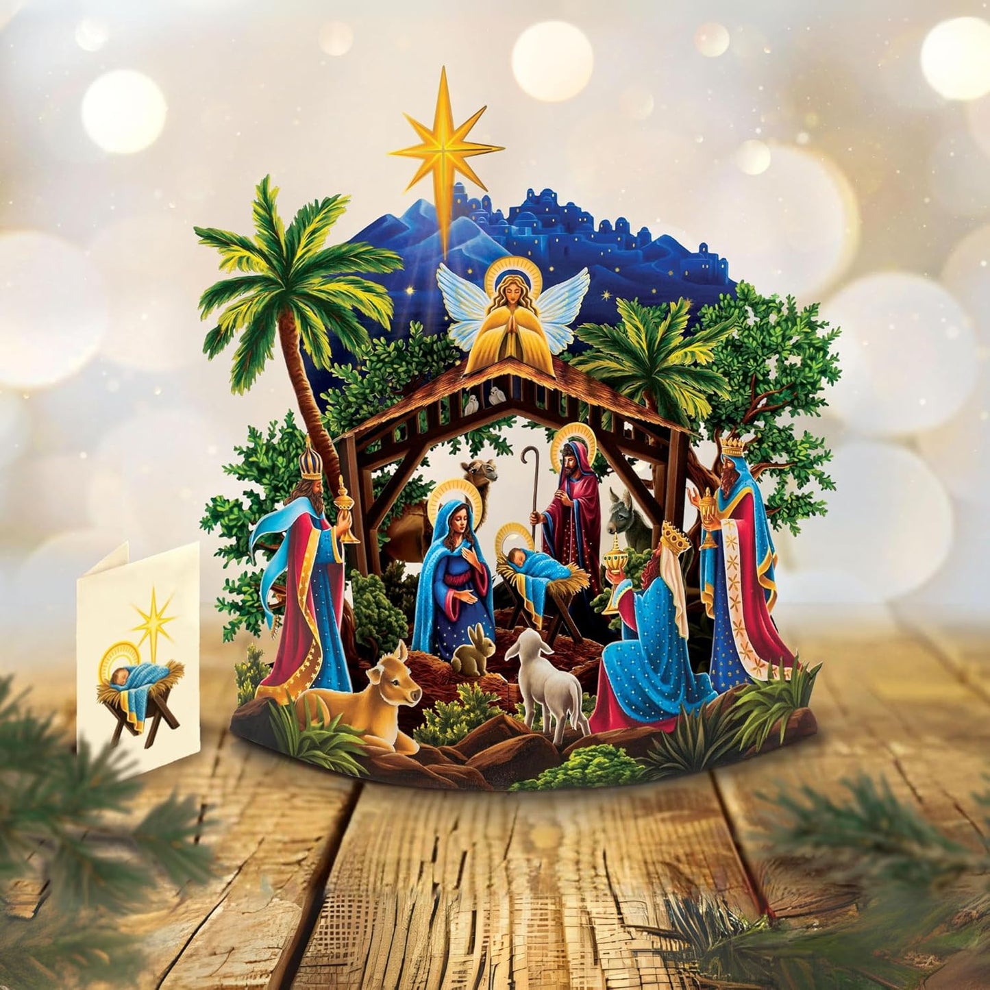 Starlit Nativity Pop-Up Christmas Decor/Card