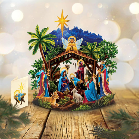 Starlit Nativity Pop-Up Christmas Decor/Card