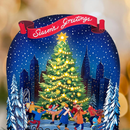 Christmas Skating Pop-Up Christmas Decor/Card